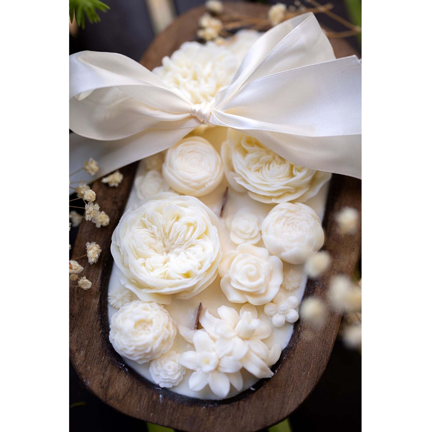 Flowers Dough Bowl Candle - White Oak & Vanilla 37512
