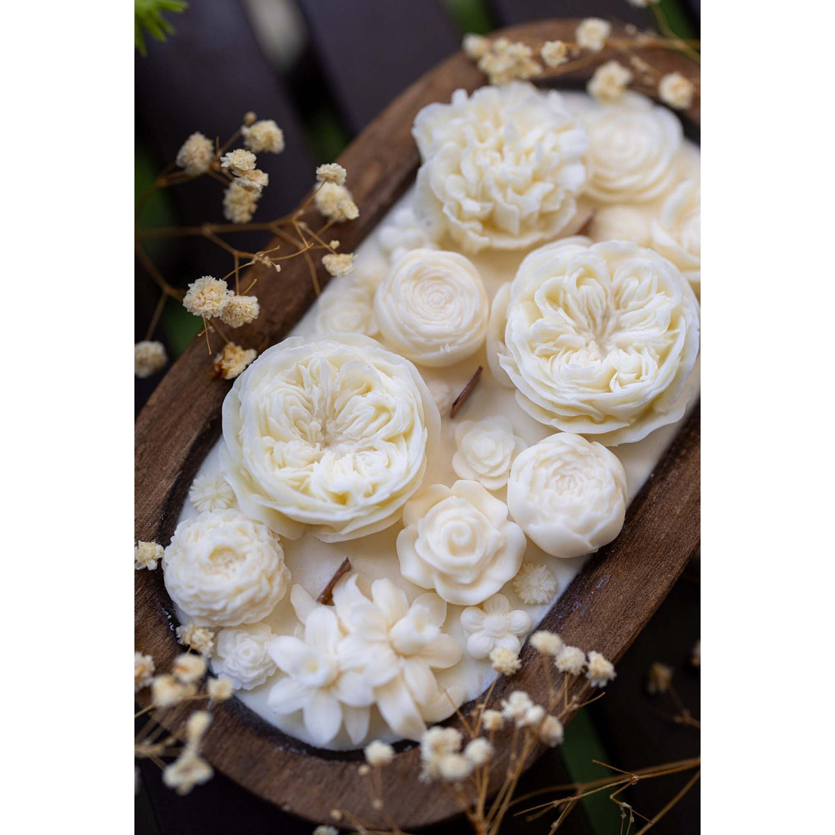 Flowers Dough Bowl Candle - White Oak & Vanilla 37512