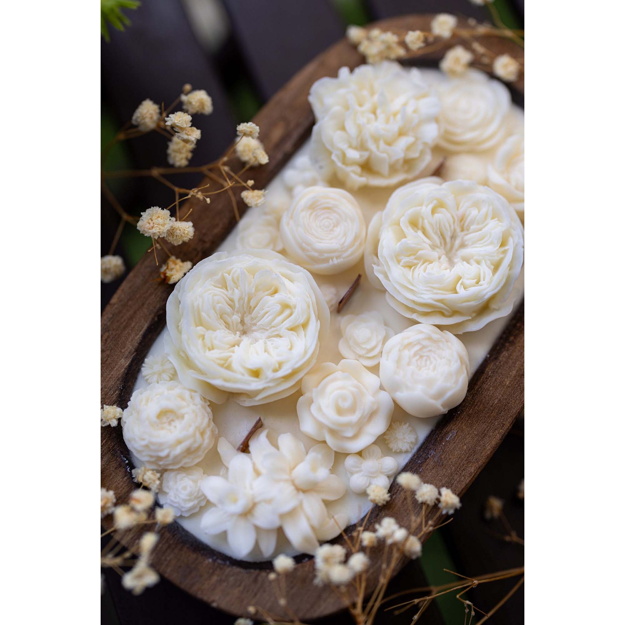 Flowers Dough Bowl Candle - White Oak & Vanilla 37512