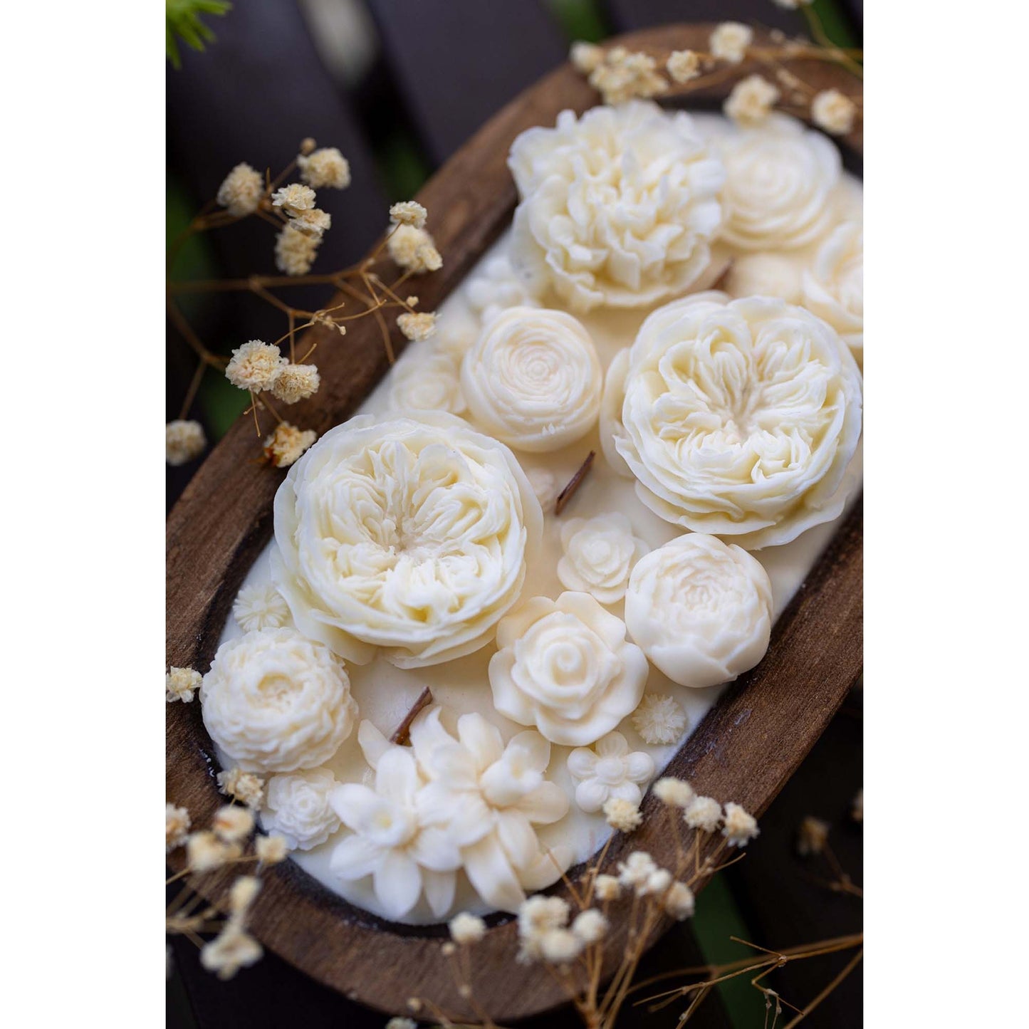 Flowers Dough Bowl Candle - White Oak & Vanilla 37512