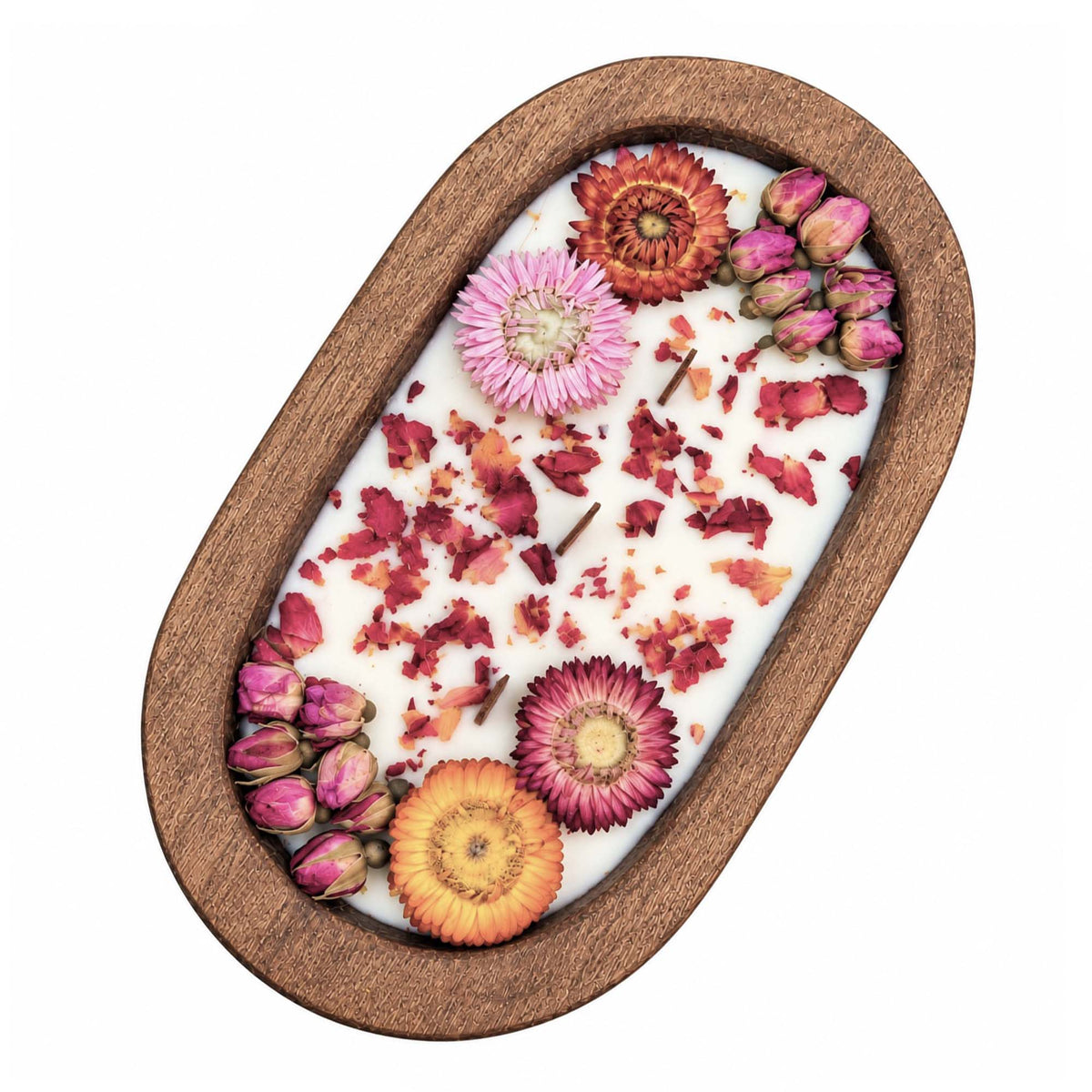 3 Wood Wick Dough Bowl Candle - Rose Garden 37516