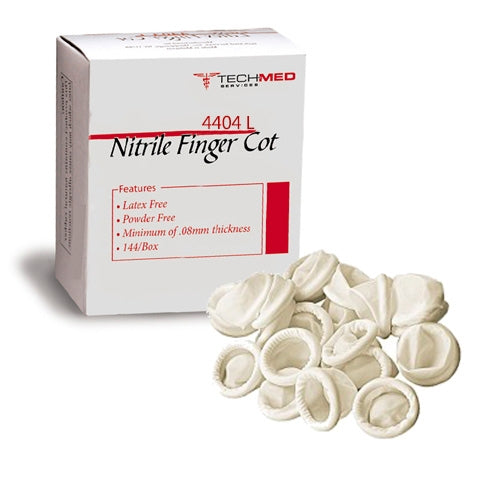 TechMed Nitrile Finger Cot 144 Pcs, Large - 4404L