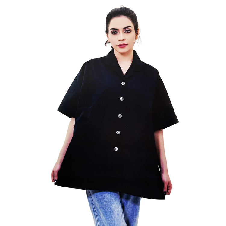 Silver Star Lab Coat Black SS-005 S 50140