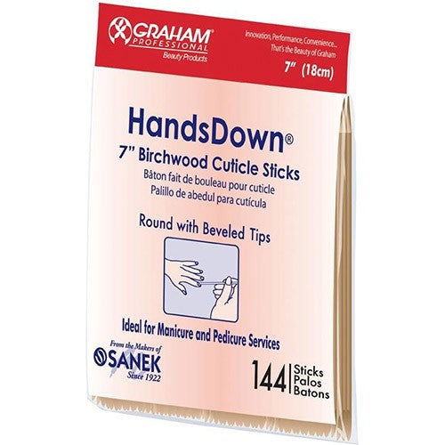 Graham Handsdown 7" Birchwood Cuticle Sticks 144pcs #54257