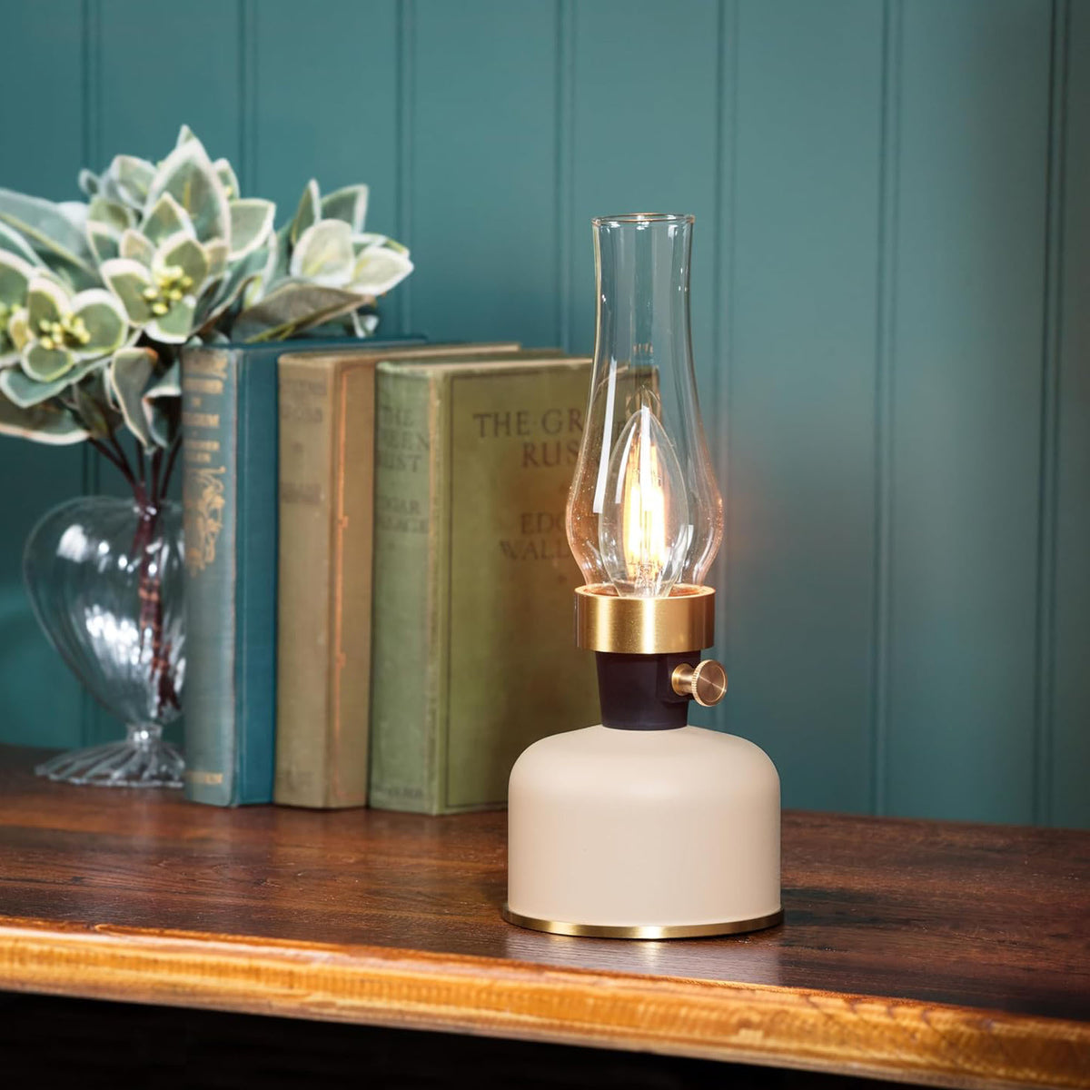 Abbott Lantern LED Lamp with Chimney 10.5"H - Ivory 54679