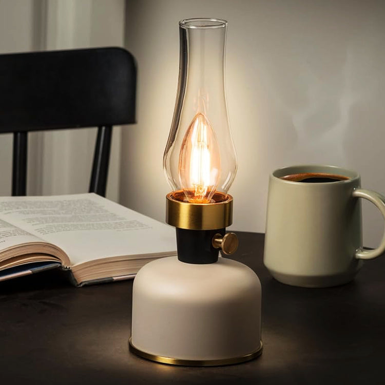 Abbott Lantern LED Lamp with Chimney 10.5"H - Ivory 54679