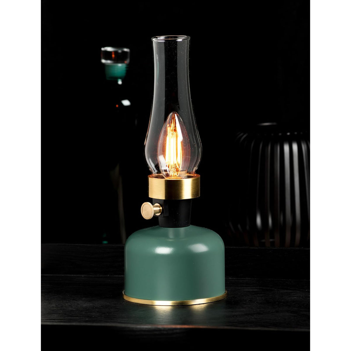 Abbott Lantern LED Lamp with Chimney 10.5"H - Green 54680