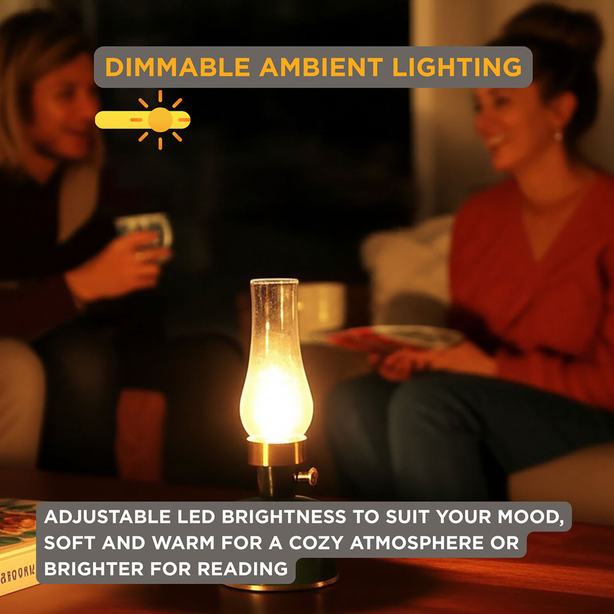 Abbott Lantern LED Lamp with Chimney 10.5"H - Green 54680