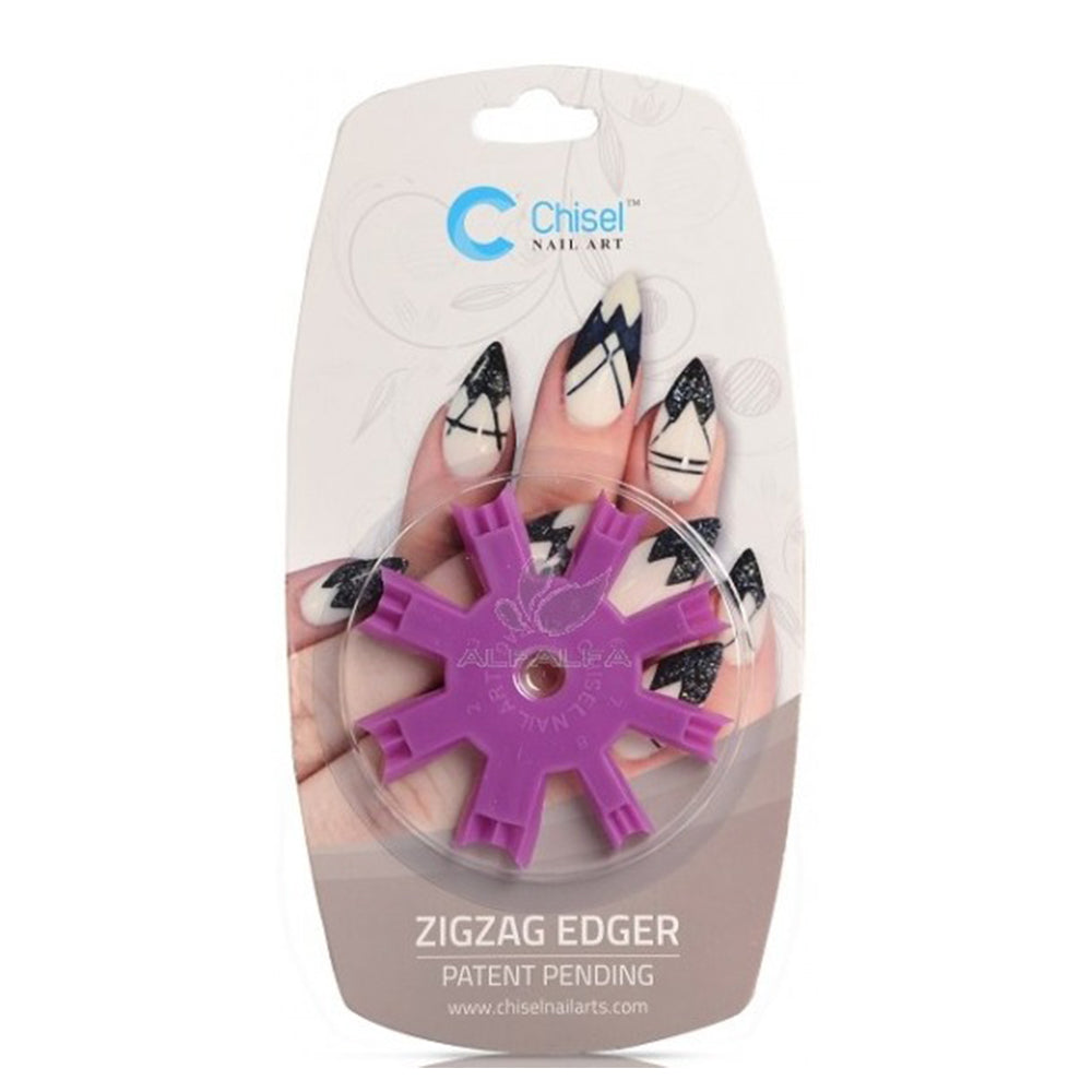 Chisel Nail Art Patent Pending - Zigzag Edger Purple