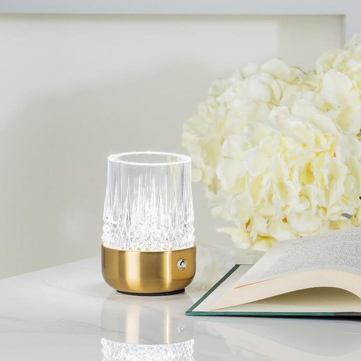 Trilite Cordless LED Table Lamp Crystal Gold 57110