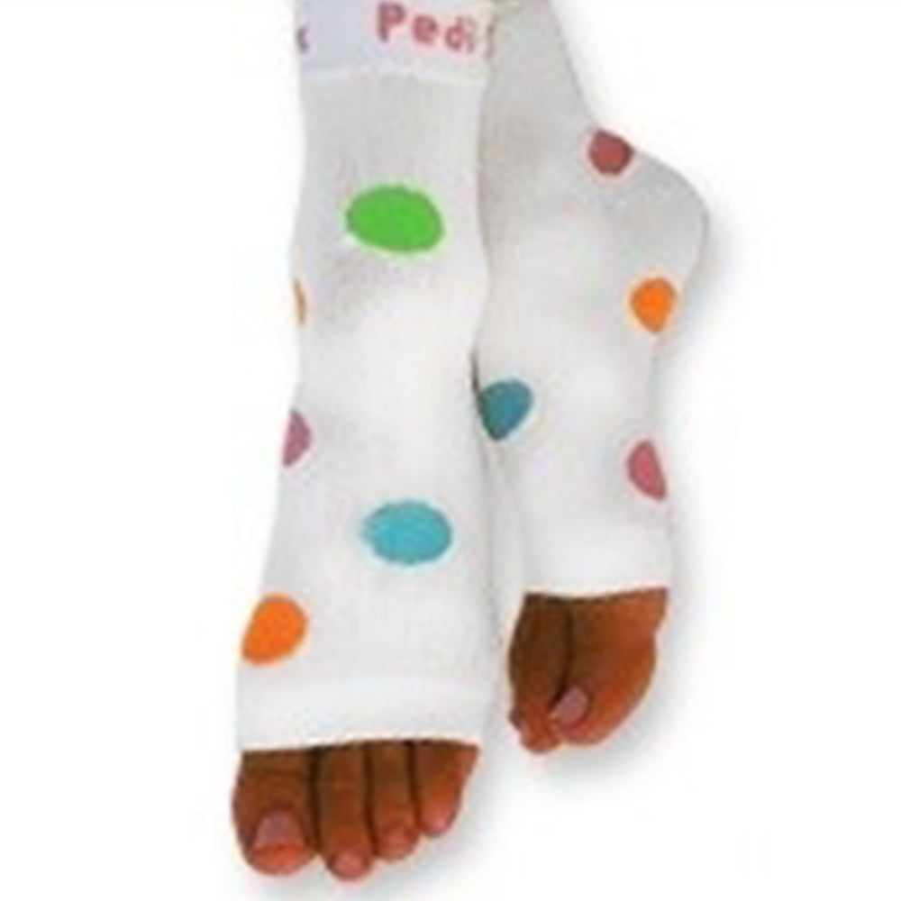 California Pedi-Sox White/4C Polka Dots PS-L-606