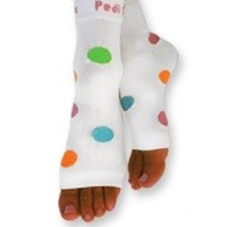 California Pedi-Sox White/4C Polka Dots PS-L-606