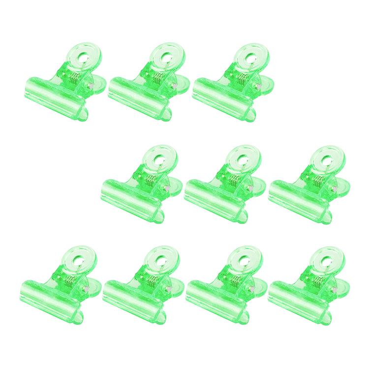 Silver Star Nail Clips Plastic Green 10pack 62106
