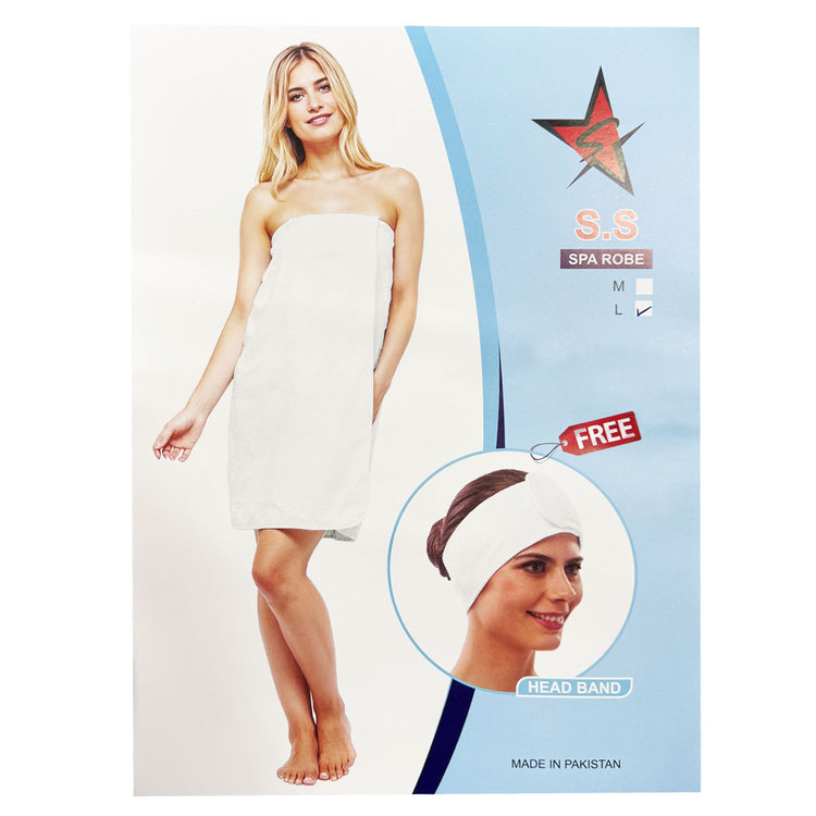 Silver Star Spa Robe Shower Wrap Button Large 71757
