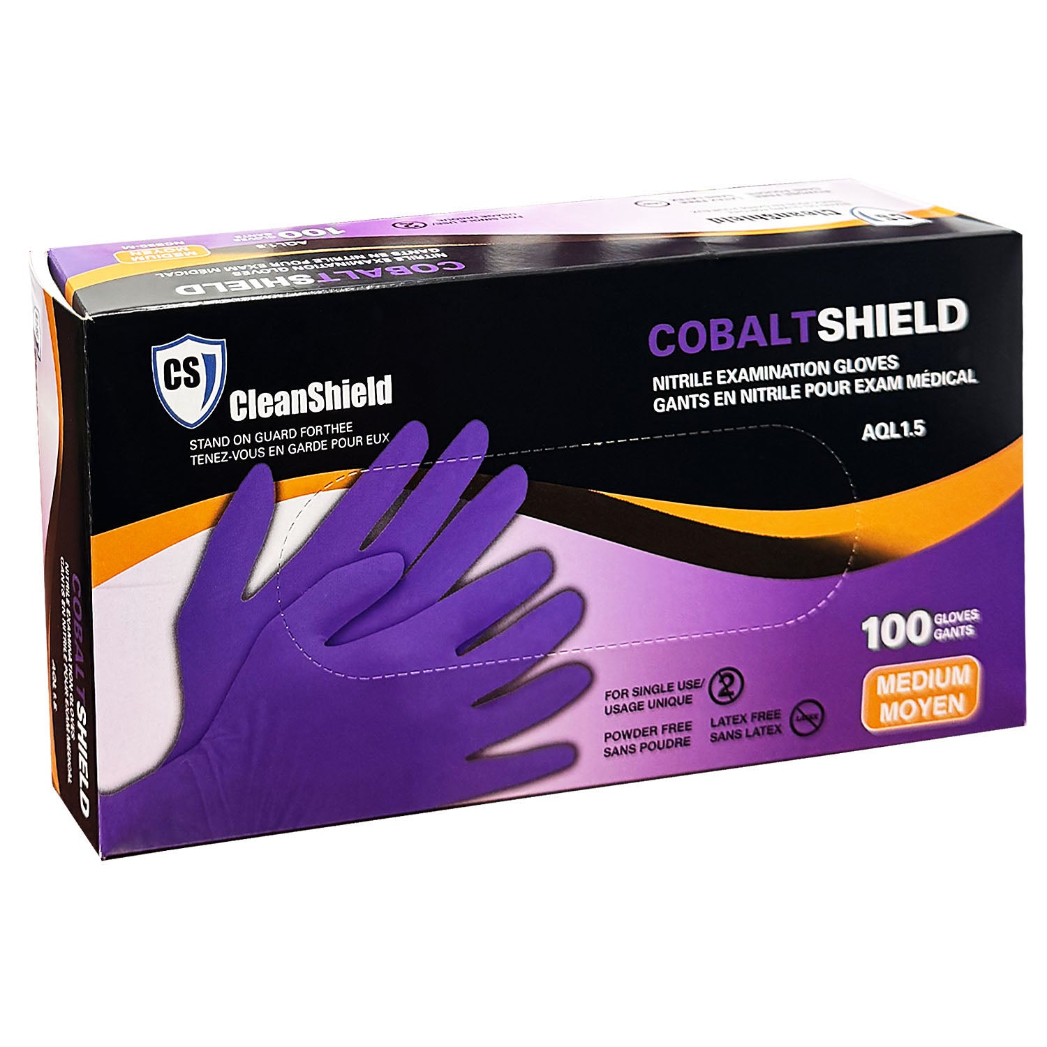 CleanShield Nitrile Exam Gloves Blue 100pcs Med 120CB/73281