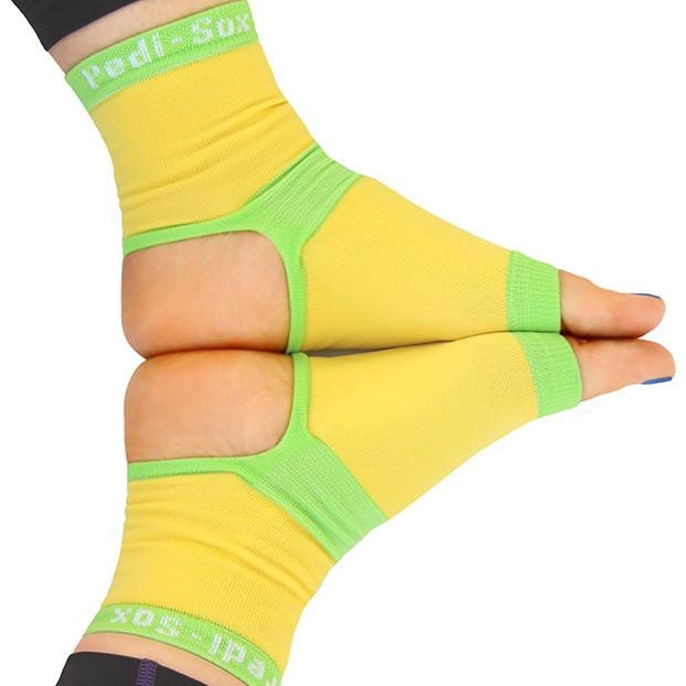Pedi-Sox pieds nus Énergie/bordure jaune-vert PSB-802