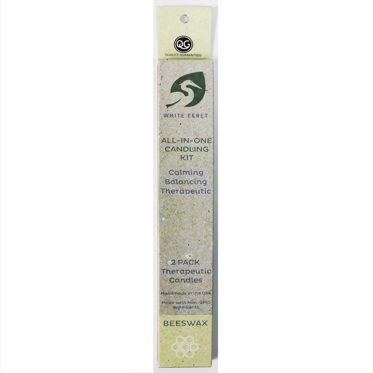 White Egret Beeswax Therap. Candles 1/2", 2PK- BEE2PK #02082