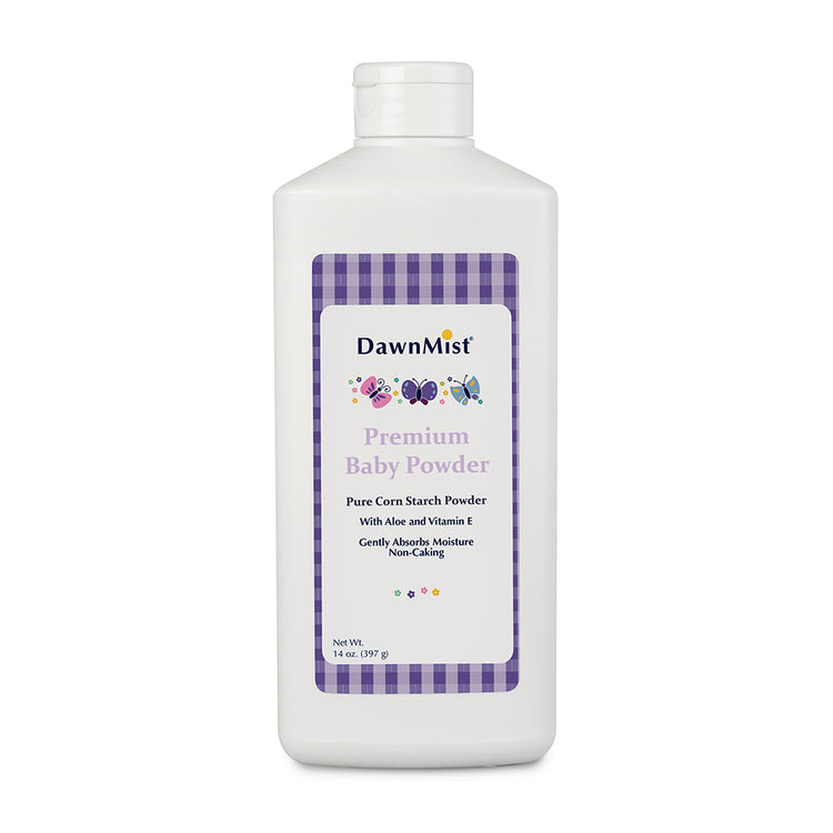 Dukal Dawn Mist Pure Corn Starch Baby Powder 14 oz. BPC14
