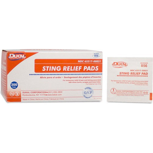 Dukal Sting Relief Pads 200 Pads #856