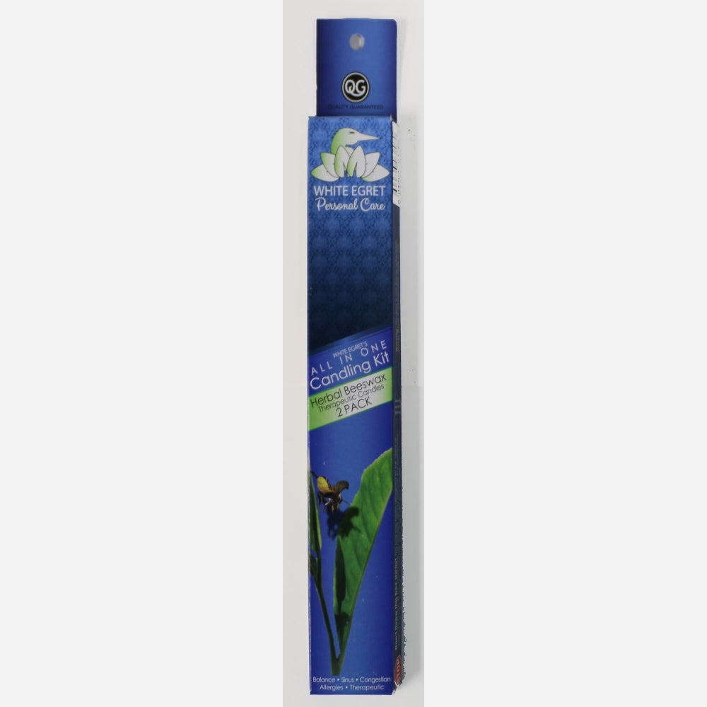 White Egret Herbal Beeswax Candles 1/2", 2Pk HBE2PK #03298