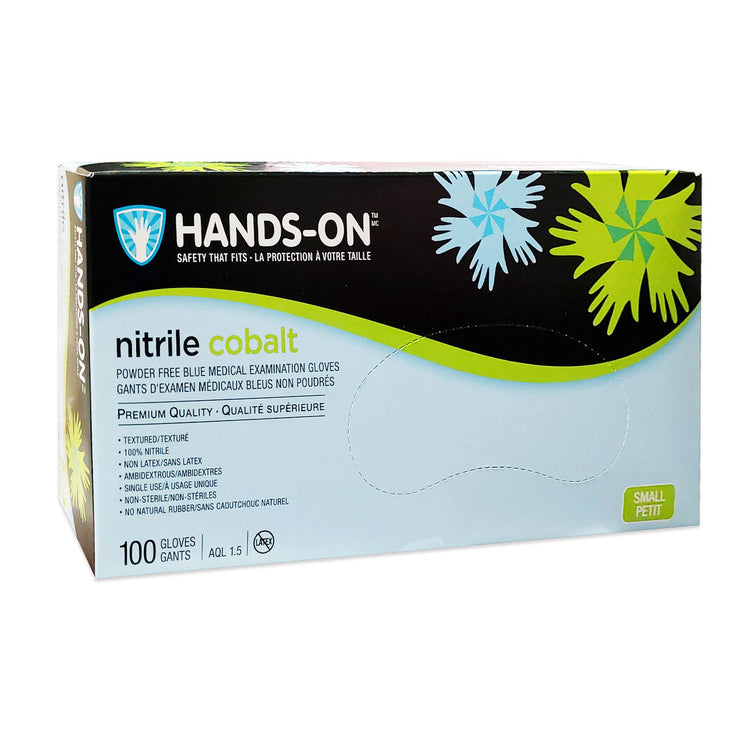 Hands On Nitrile Cobalt P/F Blue Gloves 100PC Small 110CB