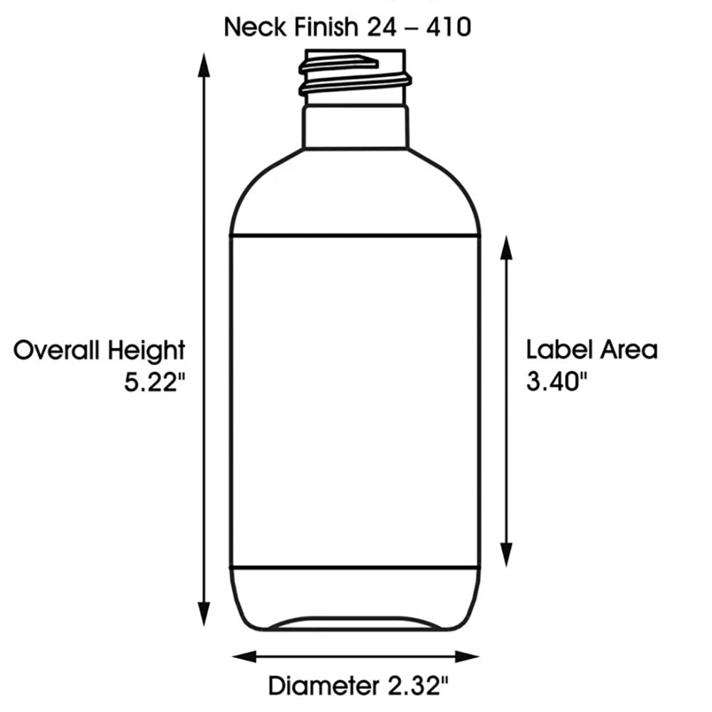Boston Round Squeezable Bottles 8 oz 18129