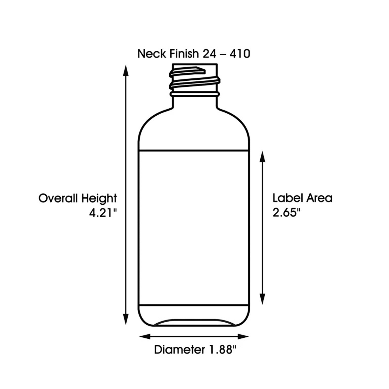 Boston Round Squeezable Bottles 4 oz 18130