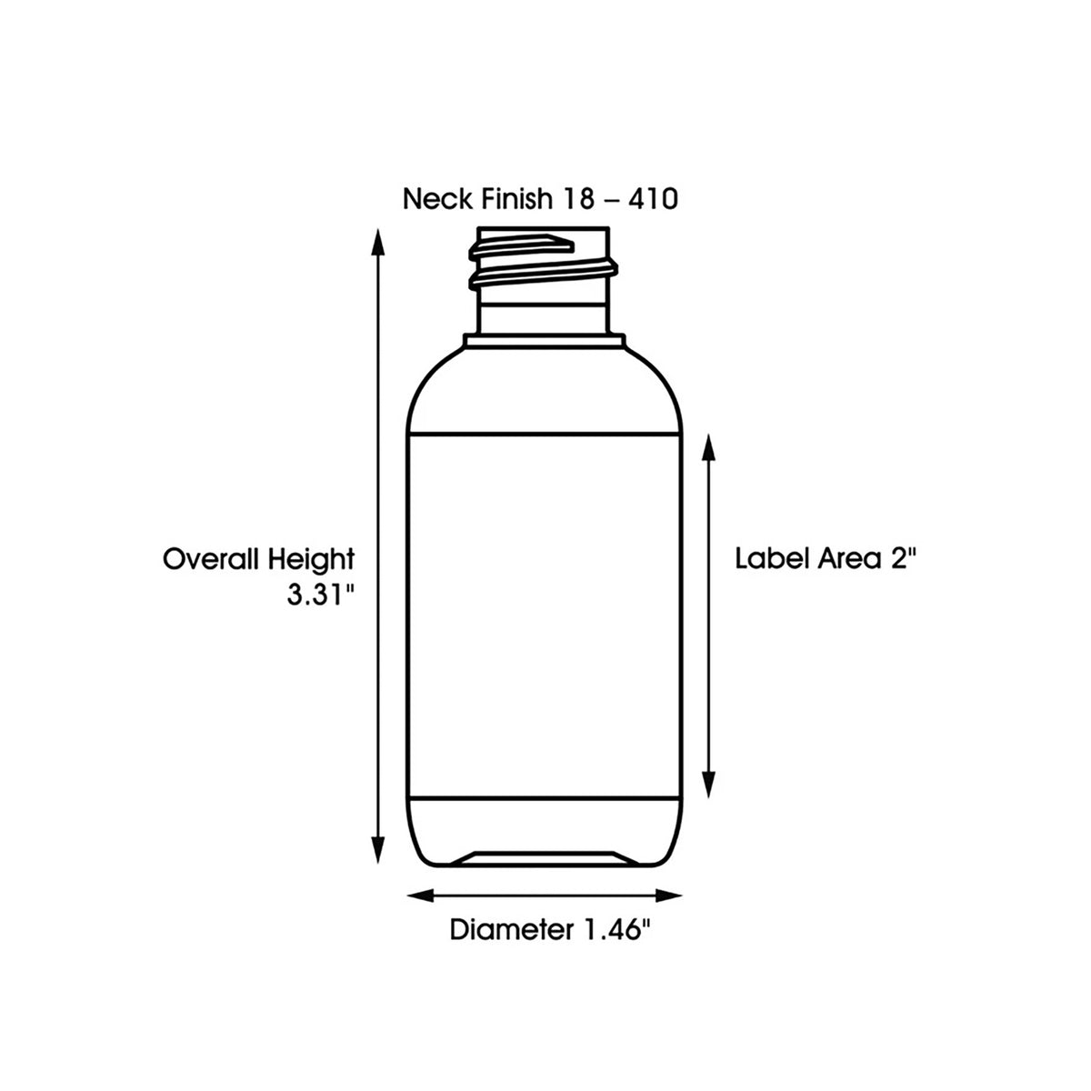 Boston Round Squeezable Bottles 2 oz 18131