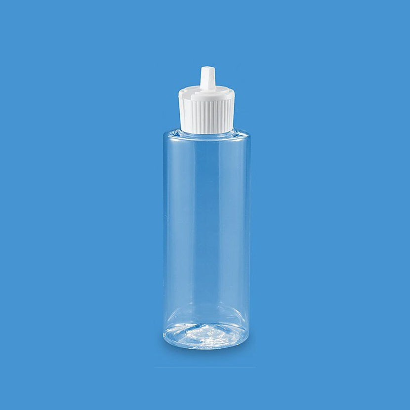 Clear Cylinder Bottles - 2 oz, Flip Top Cap 00616