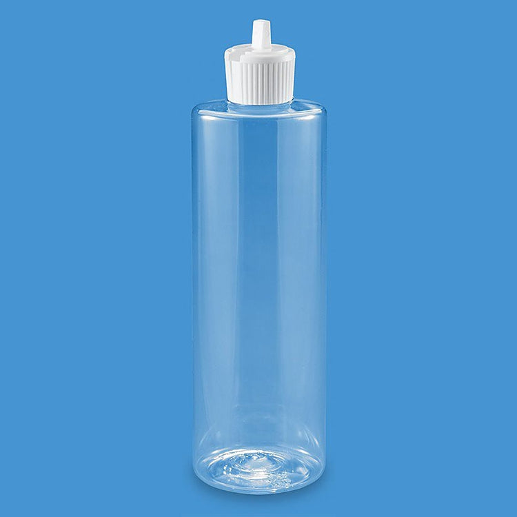 Clear Cylinder Bottles - 16 oz, Flip Top Cap 00620