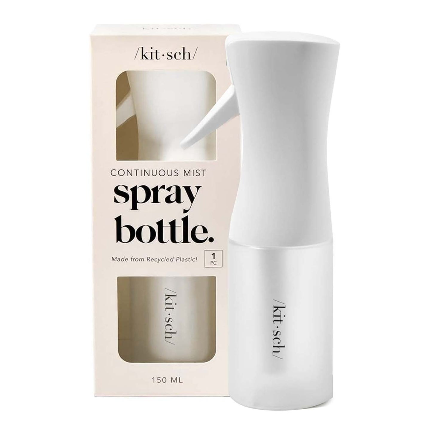 KITSCH Recycled Plastic Continuous Spray Bottle White 56481