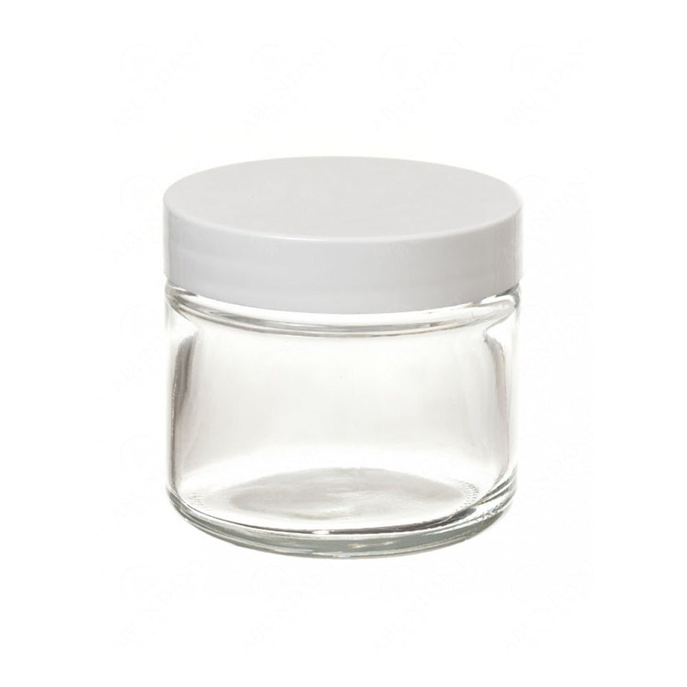Berkeley Clear Thick-Wall Round Jar White Cap 30ml BJ300WH