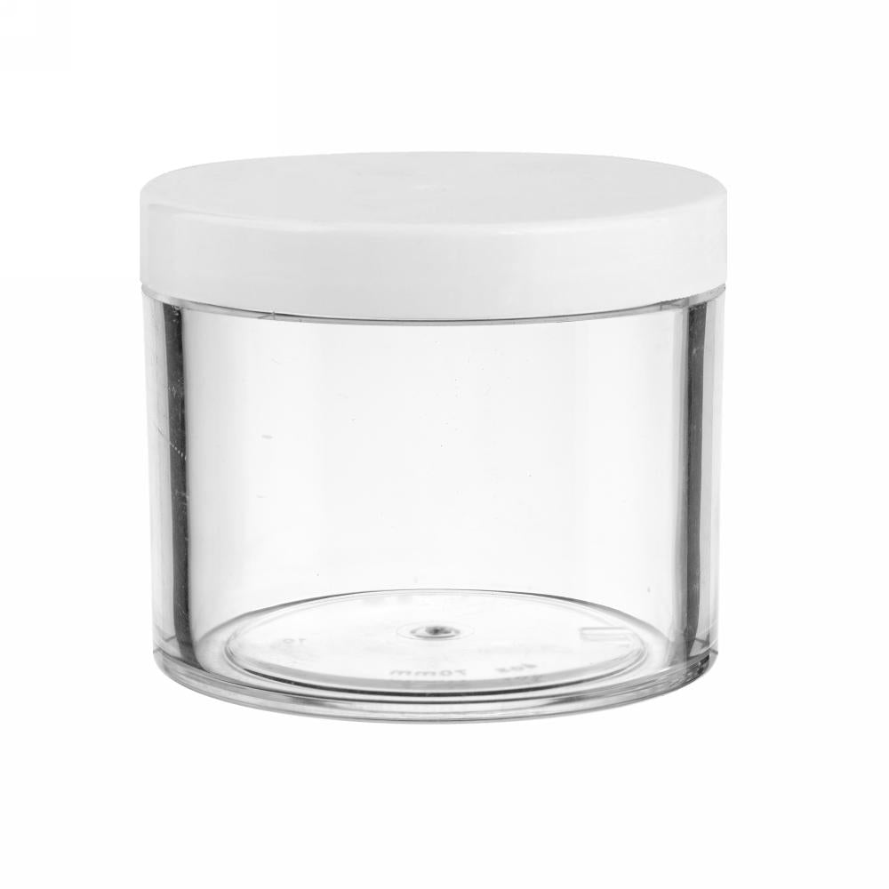 Berkeley Clear Thick-Wall PS Round JarWhiteCap 120ml BJ314WH