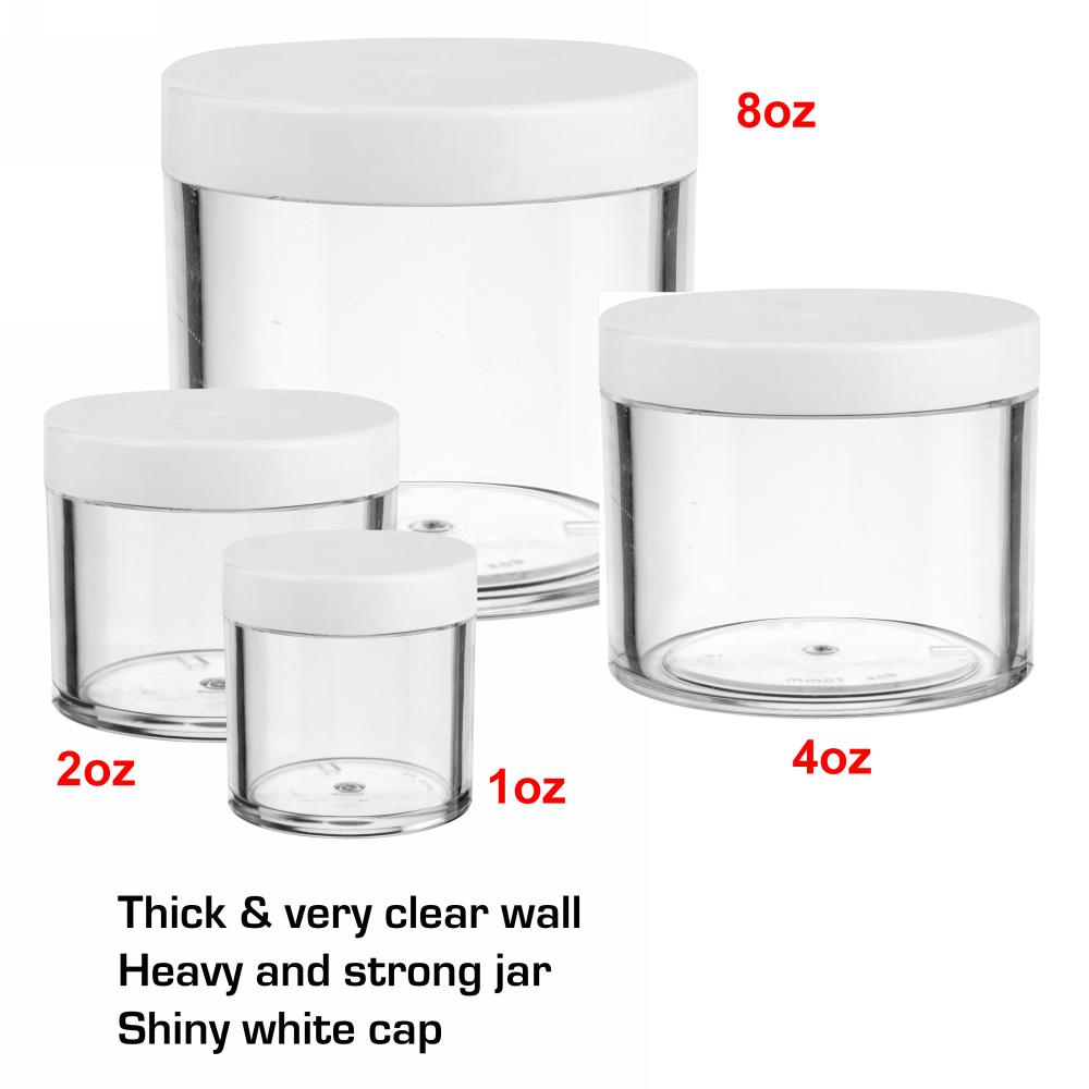 Hũ tròn Berkeley PS thành dày trong suốt nắp trắng 120ml BJ314WH