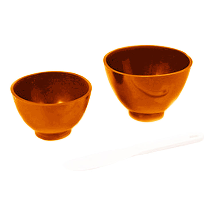 Plastic Mixing Bowl Set of 3 (L+M+S+Spatula) - Orange 04520