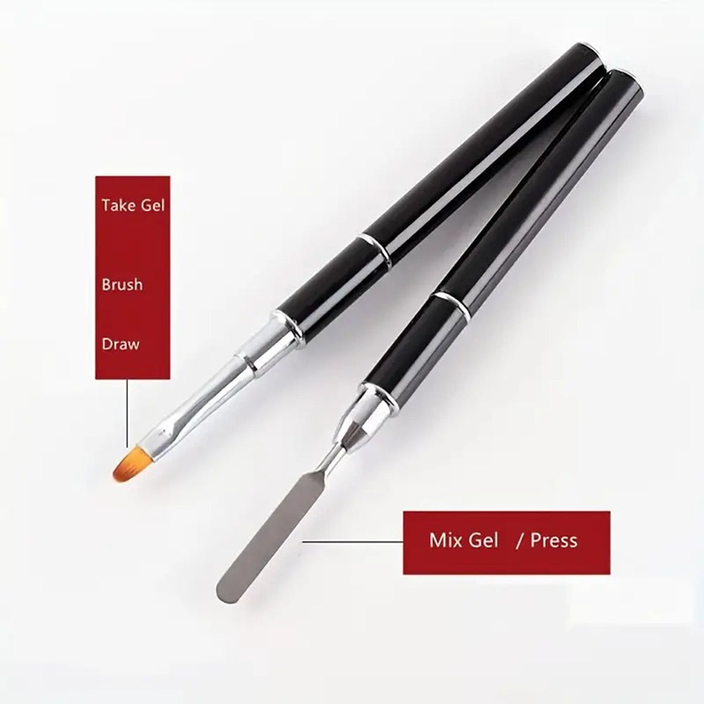 Pinceau Sél. Gel Poly Double Embout 2 EN 1 Design 00274