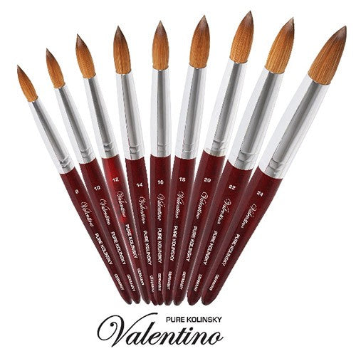Cọ Acrylic Valentino Kolinsky Gỗ Anh Đào/Đai Chrome 24