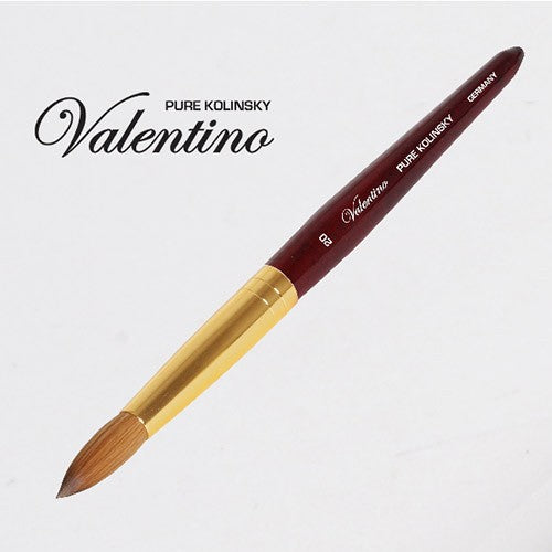Valentino Kolinsky Acrylic Brush Cherry Wood/Gold Ferrule#20