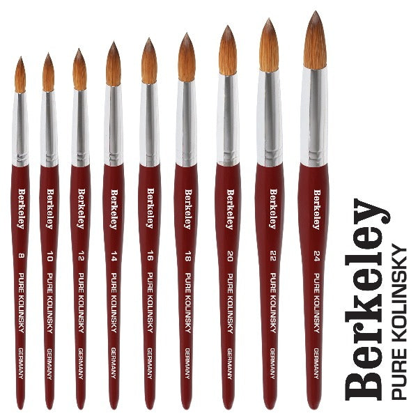 Cọ Berkeley Kolinsky cán gỗ 6 cạnh màu đỏ số 10 NB34110