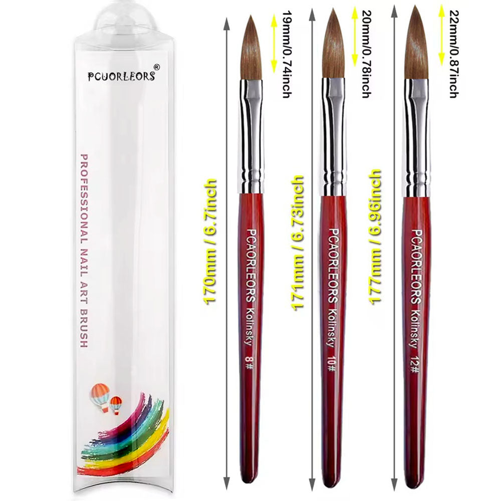 Bộ Cọ Vẽ Móng Acrylic & Gel UV Lông Chồn Kolinsky 100% Mã 50950