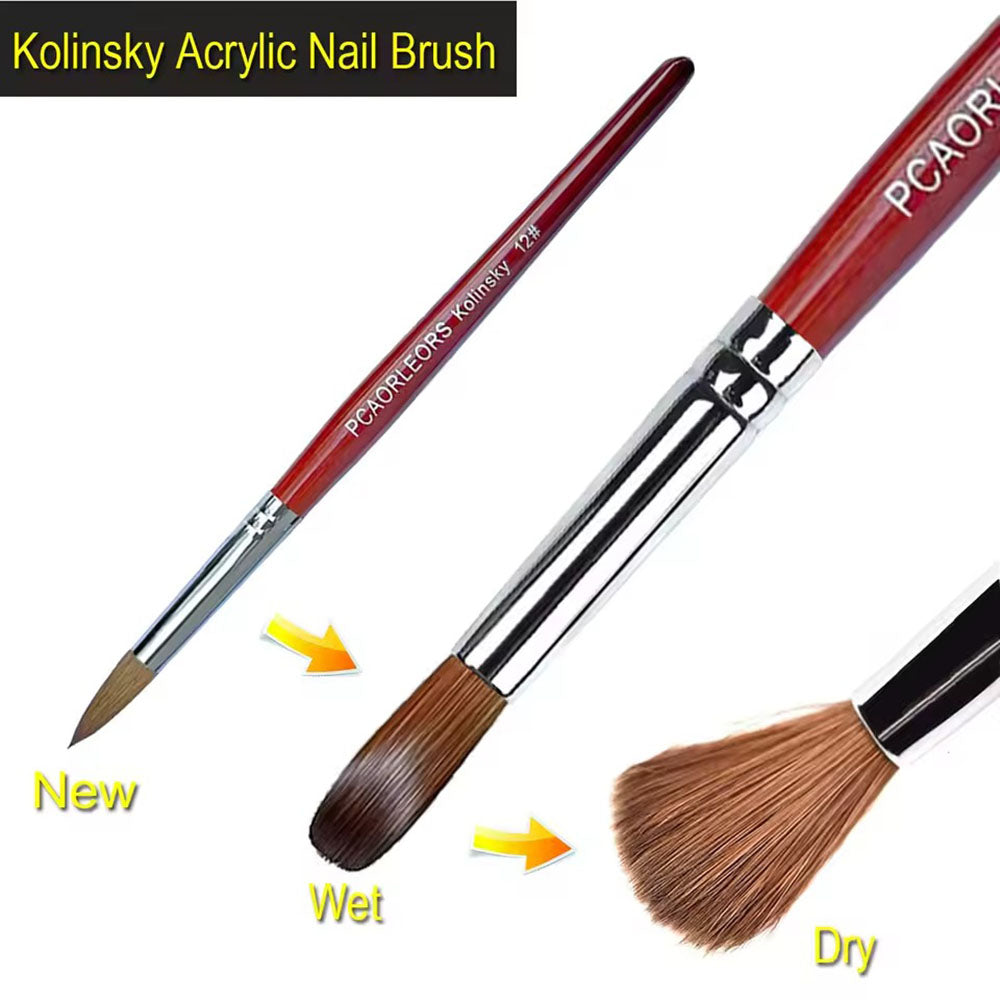 Bộ Cọ Vẽ Móng Acrylic & Gel UV Lông Chồn Kolinsky 100% Mã 50950