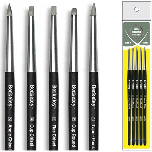 Berkeley 5 Style Silicone Brush Set Black/GrayTip AB571
