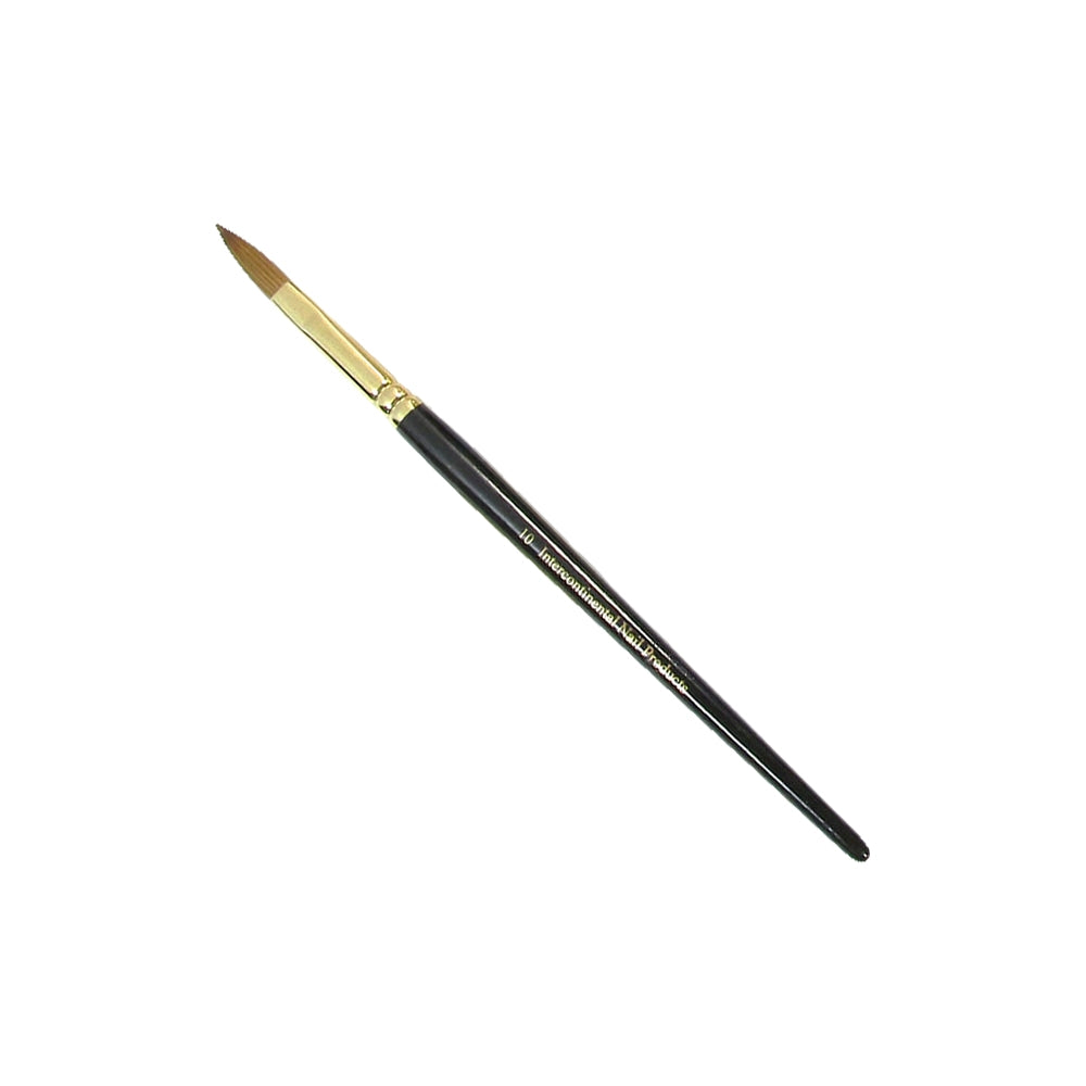 KM Super Kolinsky Acrylic Brush Black/Gold Oval #10, KM-BR10