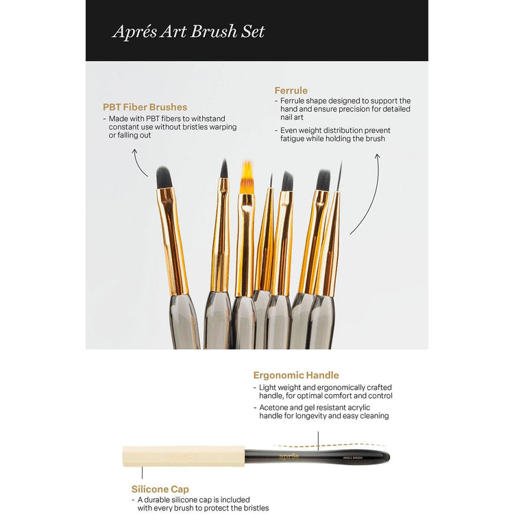 Aprés Art Brush Set - 7pcs With Holder AP-5BRS 19951