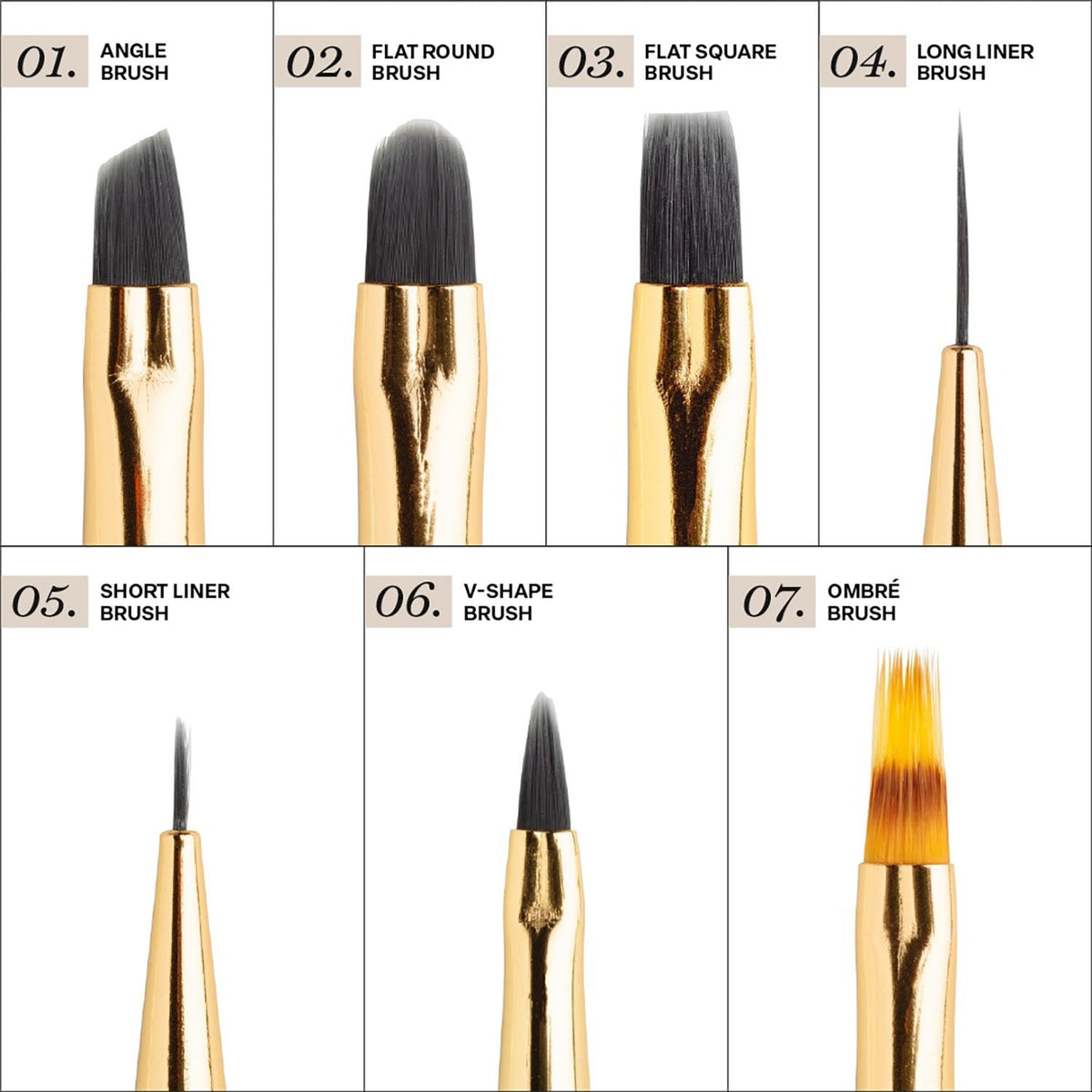 Aprés Art Brush Set - 7pcs With Holder AP-5BRS 19951