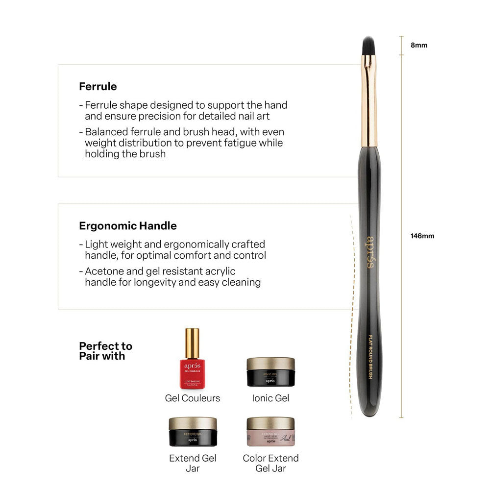 Apres Gel Art Brush - Flat Round AP-5BRFR 41997