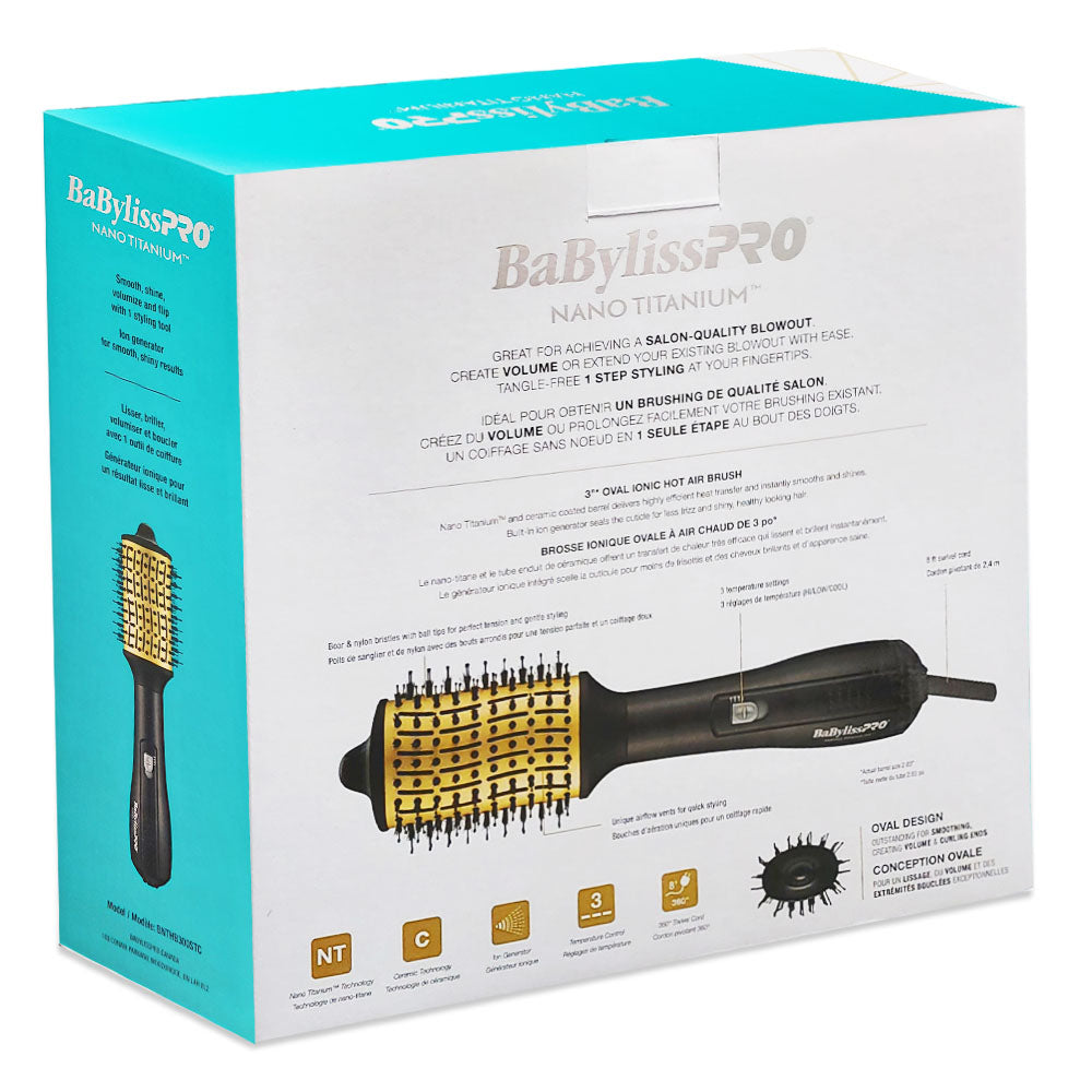 BaBylissPRO Nano Titanium Oval Ionic Hot Air Brush 47659