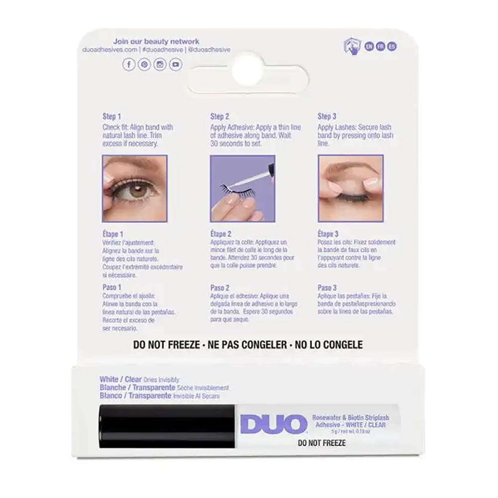 DUO Rosewater & Biotin Keo Dán Lông Mi Giả 5g Trắng/Trong 62196