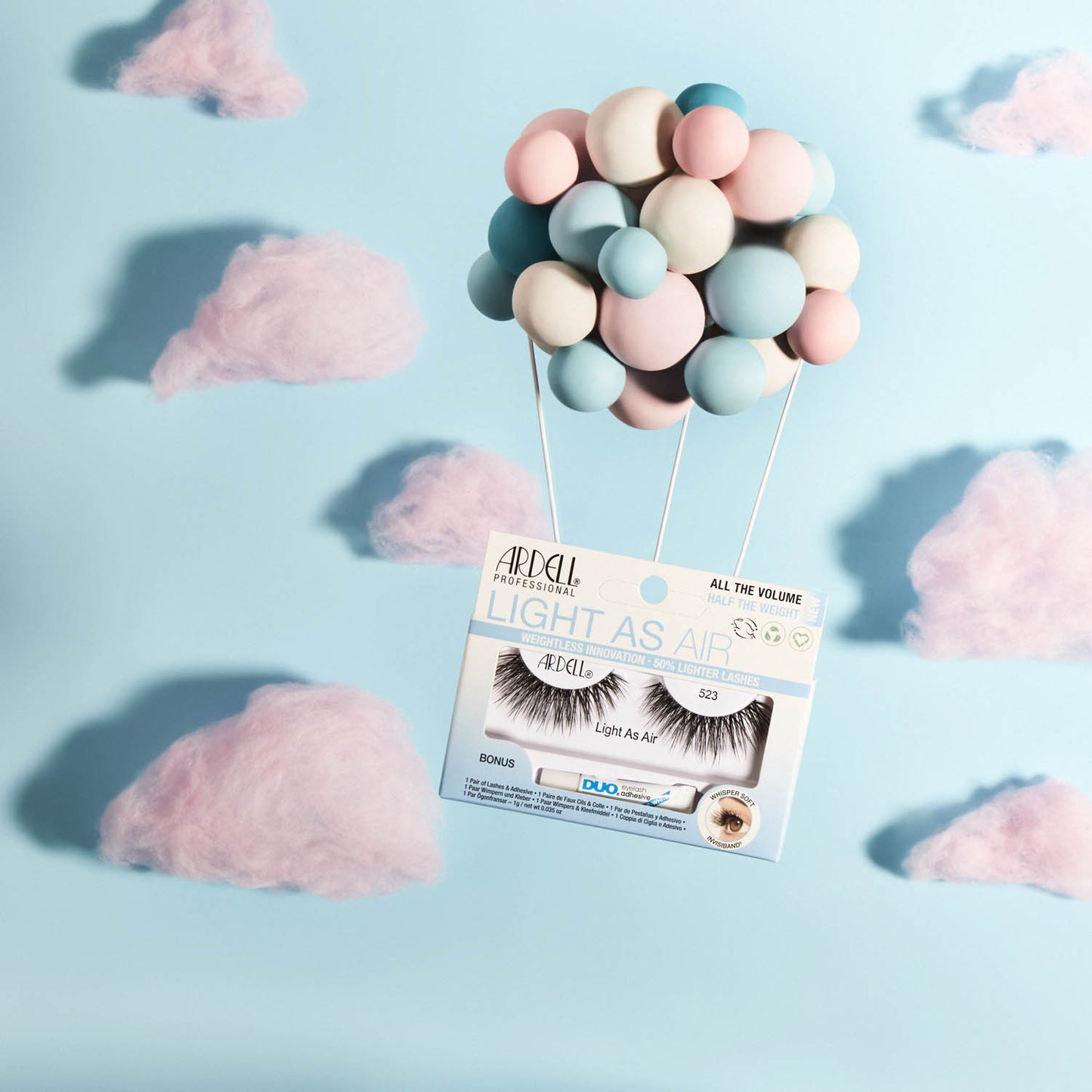 Ardell Light As Air Lashes W/Duo 1 Pair - 521 Black 64170