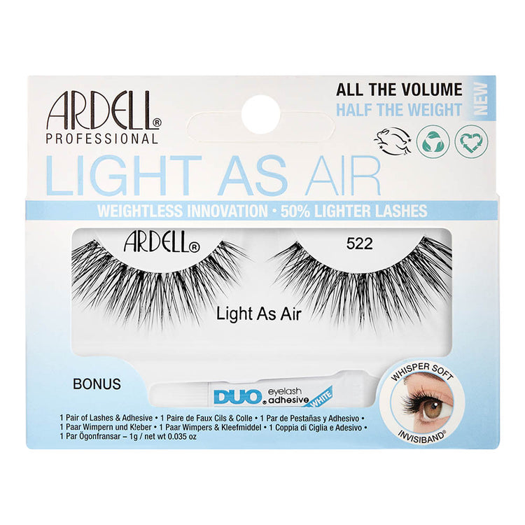 Ardell Light As Air Lashes W/Duo 1 Pair - 522 Black 64171